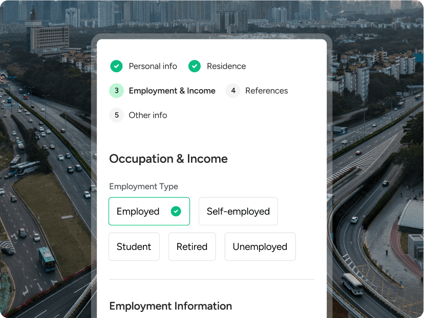 Legal protection with rental application form